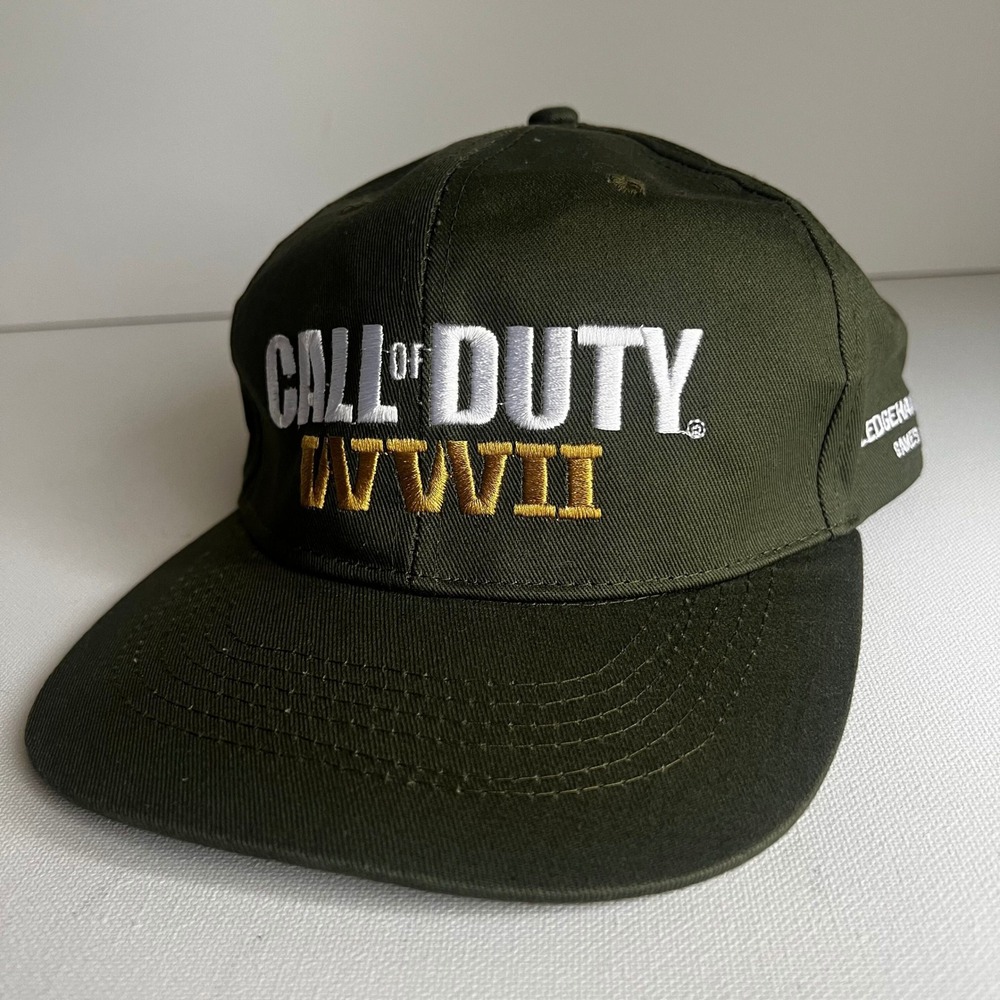 Call of Duty WWII Sledgehammer Games Snapback Hat Olive Green Promo Cap Mens